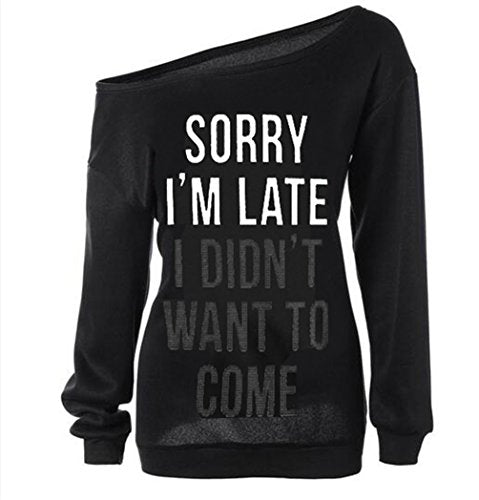 Women Off Shoulder Sweatshirt Slouchy Shirt Long Sleeve Pullover Tops Blue