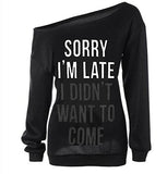 Women Off Shoulder Sweatshirt Slouchy Shirt Long Sleeve Pullover Tops Blue
