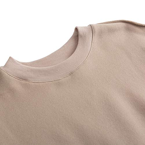 Women Pullover Cropped Hoodies Long Sleeves Sweatshirts Casual Crop Tops for Fall Winter ( Apricot)