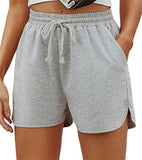 Women's Solid Stretchy Drawstring Waist Track Shorts