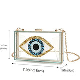 Clutch Purses for Women-Evil Eye Acrylic Clutch Glitter Purse Evening Bag Chain Shoulder Crossbody Handbags