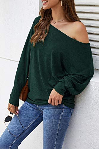 Long Sleeve Tops for Women,Sexy Off Shoulder Tops Oversized Pullover Sweater Casual Fall Shirts Tunic Blouse