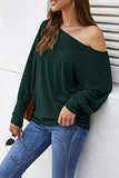 Long Sleeve Tops for Women,Sexy Off Shoulder Tops Oversized Pullover Sweater Casual Fall Shirts Tunic Blouse