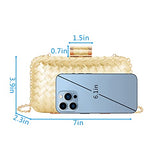 Women Lattice Pattern Metal Handbag Chain Geometric Evening Clutch Purse, Gold