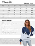 Women's Chunky Sweater Crewneck Sweatshirt Knit Lantern Sleeve Oversized Pullover Sweater with Pearls (Large, Grey)