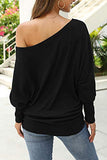 Long Sleeve Tops for Women,Sexy Off Shoulder Tops Oversized Pullover Sweater Casual Fall Shirts Tunic Blouse