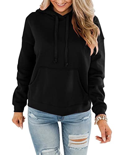 Womens Casual Hoodies Crew Neck Long Sleeve Sweatshirts With Pocket Lightweight Pullover Tops-Gradient