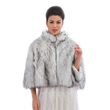 Women's Faux Fur Shawls Cape and Wraps Bridal Cloak Coat Fur Cover Up for Bride and Bridesmaids . (Beige)