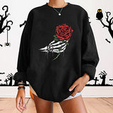 Womens Hoodless Loose Full Zip Sweatshirt Round Neck Casual Pullover Tops Fit Long Sleeve Womens Sweatshirts