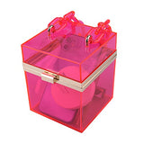 Women Acrylic Transparent Gold star Evening Bags Purses Clutch Vintage Banquet Handbag (Pink) Medium