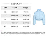 Women Cropped Puffer Jacket Winter Zip Up Short Padded Down Coat(Green-M)