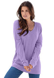 Women's Plus Size Fine Gauge Drop Needle V-Neck Sweater