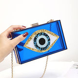 Clutch Purses for Women-Evil Eye Acrylic Clutch Glitter Purse Evening Bag Chain Shoulder Crossbody Handbags