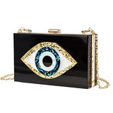 Clutch Purses for Women-Evil Eye Acrylic Clutch Glitter Purse Evening Bag Chain Shoulder Crossbody Handbags