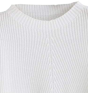 Women's Drop Shoulder Lantern Long Sleeve Round Neck Pullover Sweater Tops