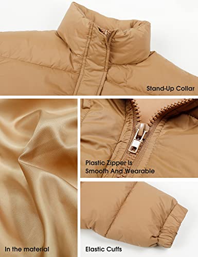 Women Cropped Puffer Jacket Winter Zip Up Short Padded Down Coat(Green-M)