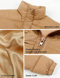 Women Cropped Puffer Jacket Winter Zip Up Short Padded Down Coat(Green-M)