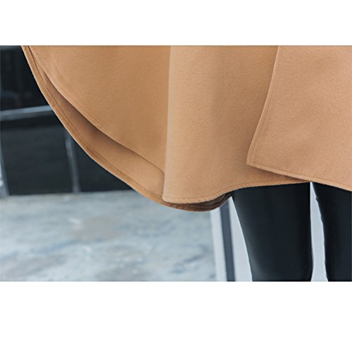 Womens Winter Batwing Long Sleeve Poncho Jacket Elegant Faux Fur Collar Cloak Coat(order 1 size bigger than your Normal Size)