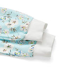 Women's Casual Floral Print Long Sleeve Pullover Tops Baby Blue