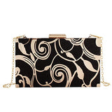Women Lattice Pattern Metal Handbag Chain Geometric Evening Clutch Purse, Gold