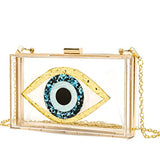 Clutch Purses for Women-Evil Eye Acrylic Clutch Glitter Purse Evening Bag Chain Shoulder Crossbody Handbags