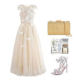 Women Lattice Pattern Metal Handbag Chain Geometric Evening Clutch Purse, Gold