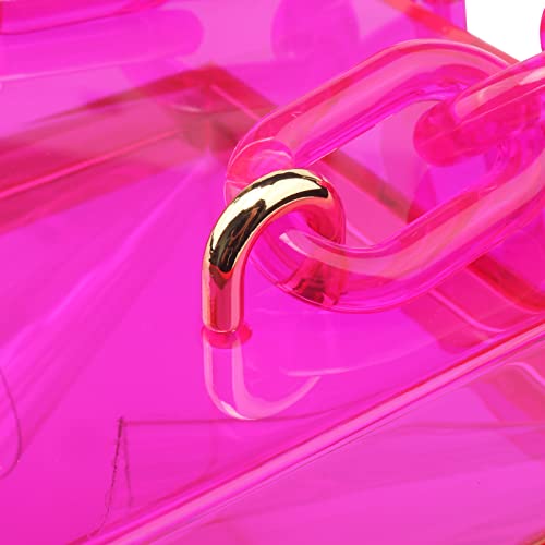 Women Acrylic Transparent Gold star Evening Bags Purses Clutch Vintage Banquet Handbag (Pink) Medium