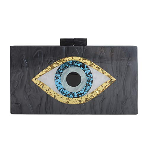Clutch Purses for Women-Evil Eye Acrylic Clutch Glitter Purse Evening Bag Chain Shoulder Crossbody Handbags
