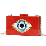 Clutch Purses for Women-Evil Eye Acrylic Clutch Glitter Purse Evening Bag Chain Shoulder Crossbody Handbags