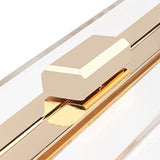 Women Acrylic Transparent Gold star Evening Bags Purses Clutch Vintage Banquet Handbag (Pink) Medium