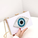Clutch Purses for Women-Evil Eye Acrylic Clutch Glitter Purse Evening Bag Chain Shoulder Crossbody Handbags