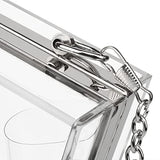 Women Acrylic Transparent Gold star Evening Bags Purses Clutch Vintage Banquet Handbag (Pink) Medium