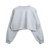 Women Pullover Cropped Hoodies Long Sleeves Sweatshirts Casual Crop Tops for Fall Winter ( Apricot)