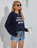 BMJL Women's Crewneck Sweatshirt Graphic Pullovers Slogan Long Sleeve Tops Message Shirt