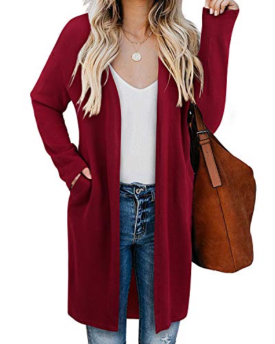 Women's Leopard Print Open Front Cardigan Shirt with Pockets Long Sleeve Lightweight Coat(Leopard01,M)