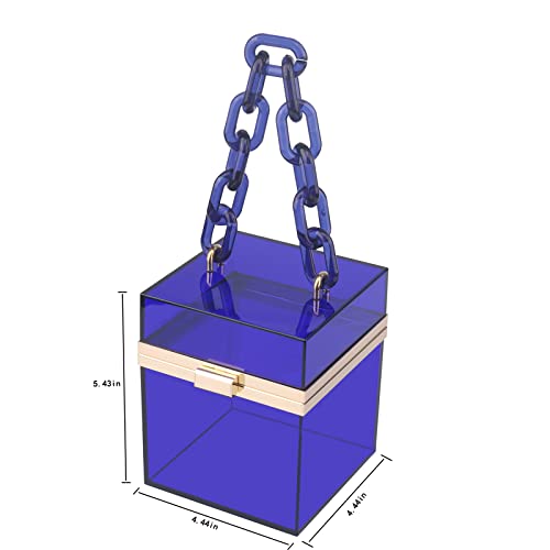 Women Acrylic Transparent Gold star Evening Bags Purses Clutch Vintage Banquet Handbag (Pink) Medium