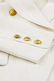 Blazer Jackets for Women Tweed Double Breasted Elegant Lightweight Cardigan Outwear Gray S