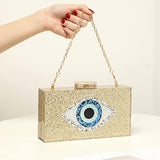 Clutch Purses for Women-Evil Eye Acrylic Clutch Glitter Purse Evening Bag Chain Shoulder Crossbody Handbags