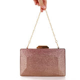 Women Lattice Pattern Metal Handbag Chain Geometric Evening Clutch Purse, Gold