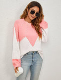 Women's Chunky Sweater Crewneck Sweatshirt Knit Lantern Sleeve Oversized Pullover Sweater with Pearls (Large, Grey)