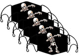 Stylish Skull Print Adult Halloween Fashion Dustproof Face_Mask Washable Reusable Cloth Bandana for Men Women Pack of 5