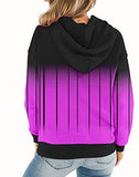Womens Casual Hoodies Crew Neck Long Sleeve Sweatshirts With Pocket Lightweight Pullover Tops-Gradient