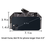 Women Lattice Pattern Metal Handbag Chain Geometric Evening Clutch Purse, Gold