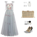 Women Lattice Pattern Metal Handbag Chain Geometric Evening Clutch Purse, Gold