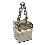 Women Acrylic Transparent Gold star Evening Bags Purses Clutch Vintage Banquet Handbag (Pink) Medium