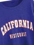 Women's Oversized Crewneck Letter Print Graphic Pullover Dress Sweatshirt