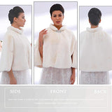 Women's Faux Fur Shawls Cape and Wraps Bridal Cloak Coat Fur Cover Up for Bride and Bridesmaids . (Beige)