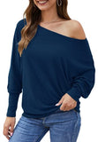 Long Sleeve Tops for Women,Sexy Off Shoulder Tops Oversized Pullover Sweater Casual Fall Shirts Tunic Blouse