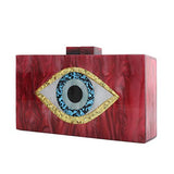 Clutch Purses for Women-Evil Eye Acrylic Clutch Glitter Purse Evening Bag Chain Shoulder Crossbody Handbags