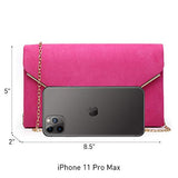 Ladies' Velvet Evening Clutch Handbag Formal Party Clutch For Women With Chain Strap (Rose)
